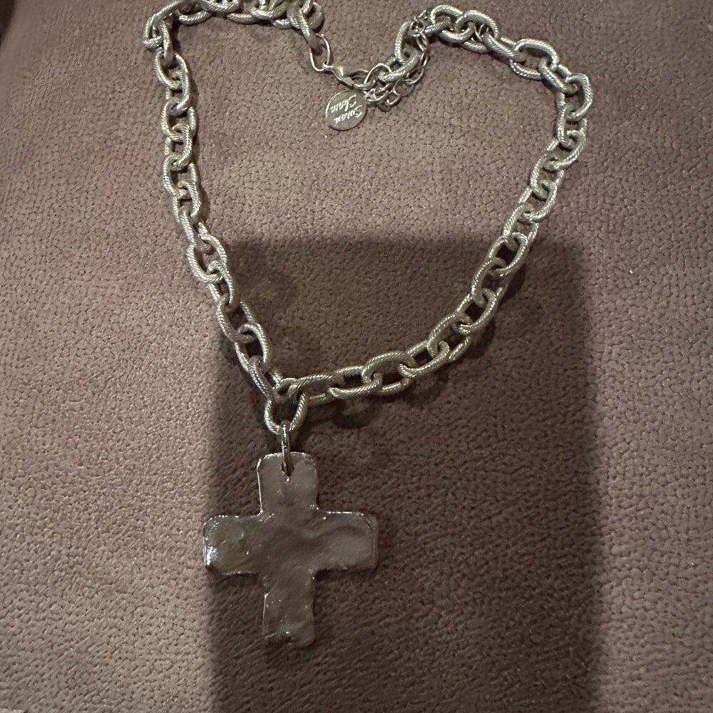 Susan Shaw Cross chain necklace